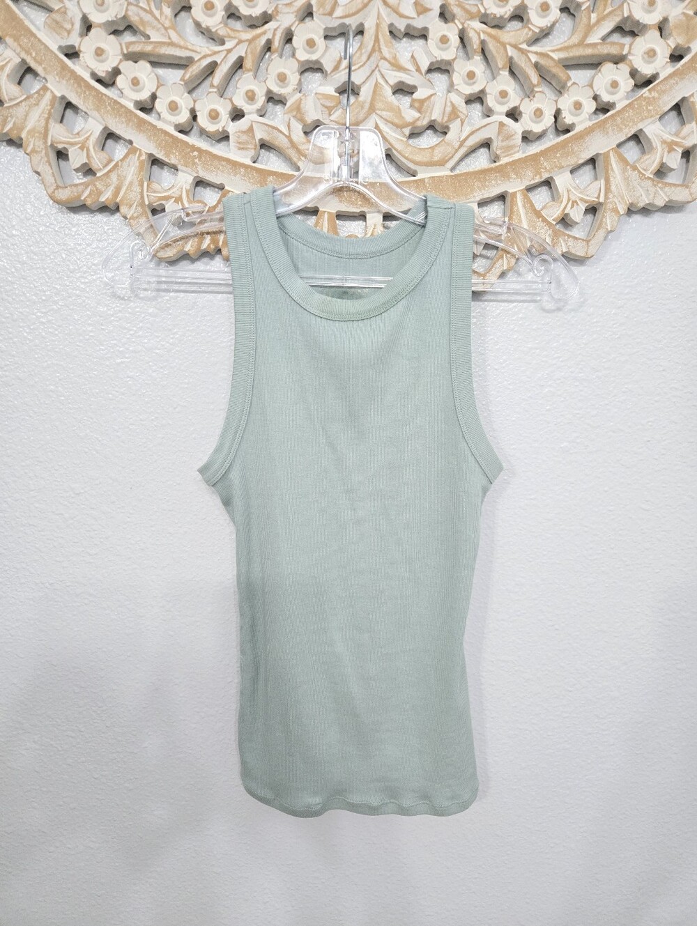 A New Day Ribbed Tank Top -Mint - Picture 4 of 7
